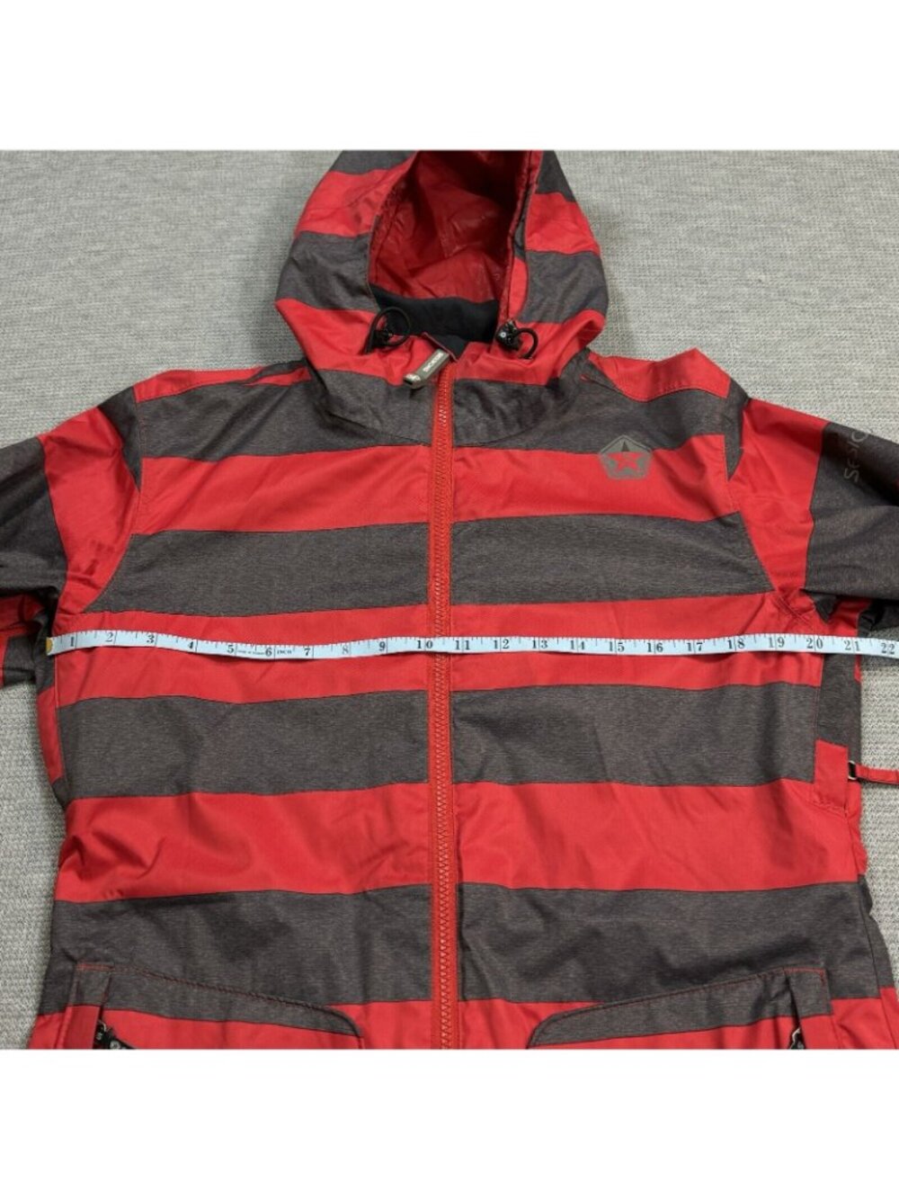 Sessions Terrain Snowboard Coat Womens Size S Recco Jane Heather Red Gray Stripe - Picture 11 of 16